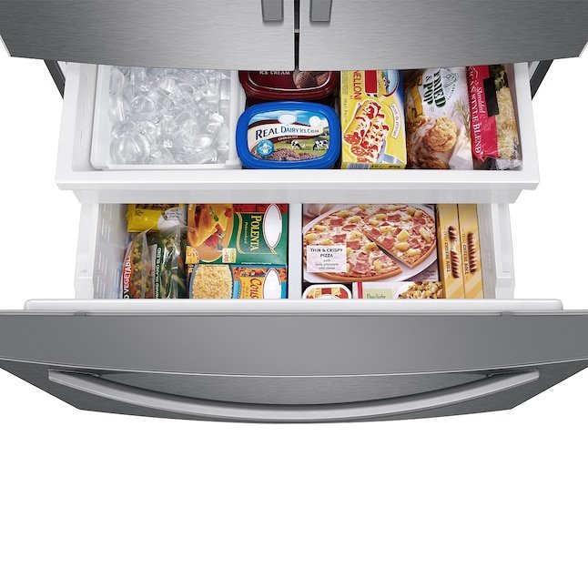 GE GNE27JYMFS 27.0 Cu. Ft. French Door Refrigerator with Internal Dispenser - Fingerprint Resistant Stainless - Image 2