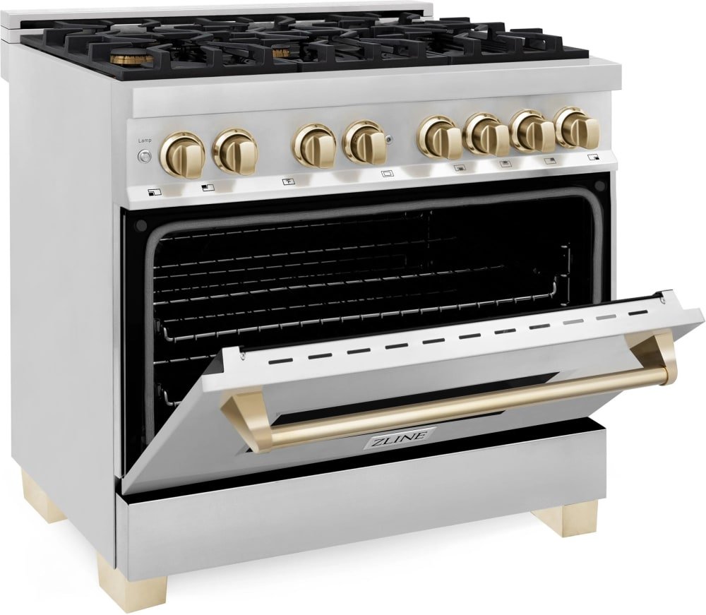 ZLINE RA36-WG 36-Inch 4.6 Cu. Ft. Dual Fuel Range with Gas Stove - White Gloss - Image 3