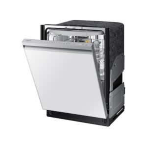 Samsung Bespoke DW80B7070AP 42 dBA Smart Built-In Dishwasher with StormWash+ - White Glass