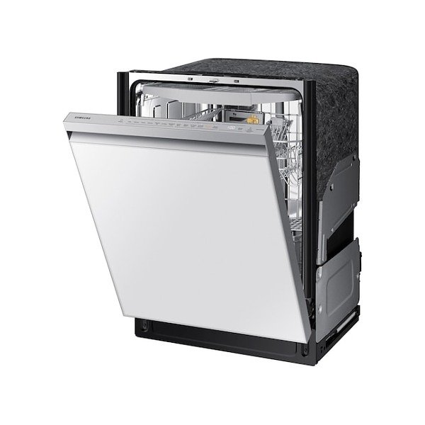 Samsung Bespoke DW80B7070AP 42 dBA Smart Built-In Dishwasher with StormWash+ – White Glass