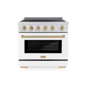 ZLINE RA36-WG 36-Inch 4.6 Cu. Ft. Dual Fuel Range with Gas Stove - White Gloss
