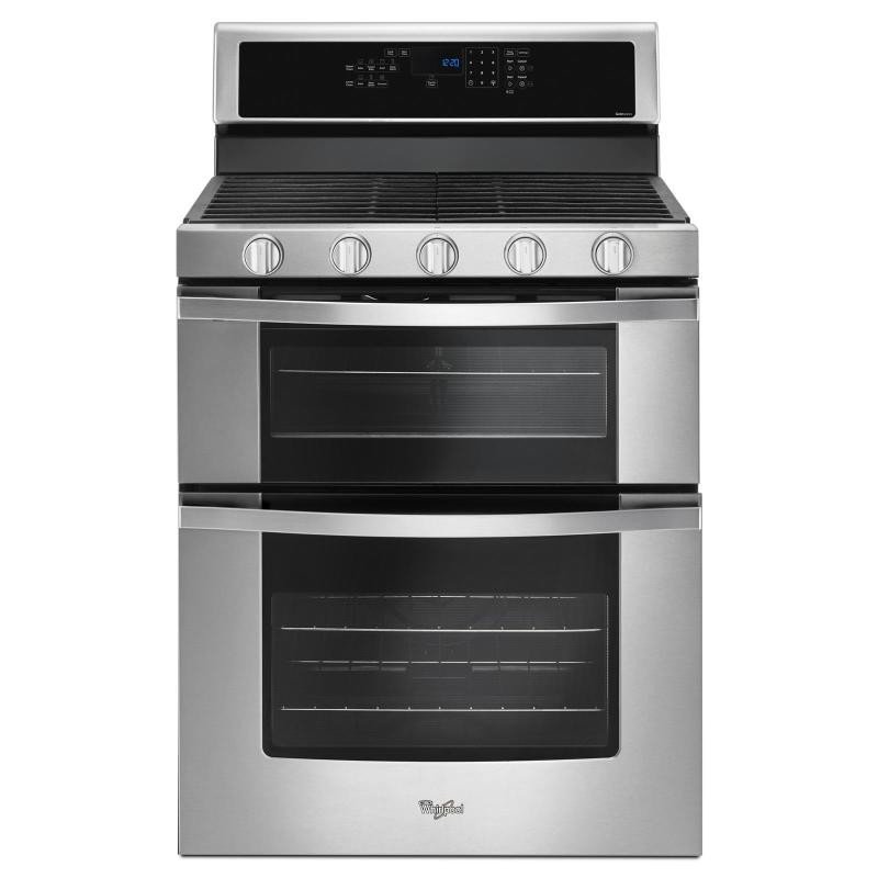 Whirlpool WGG745S0FS 6.0 Cu. Ft. Double Oven Gas Range with Center Oval Burner - Stainless Steel