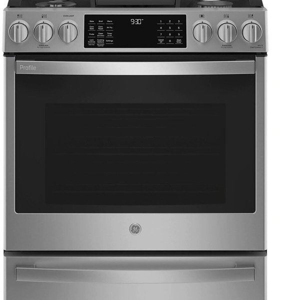 GE Profile PGS930YPFS 30-Inch Smart Slide-In Front-Control Gas Range - Stainless Steel