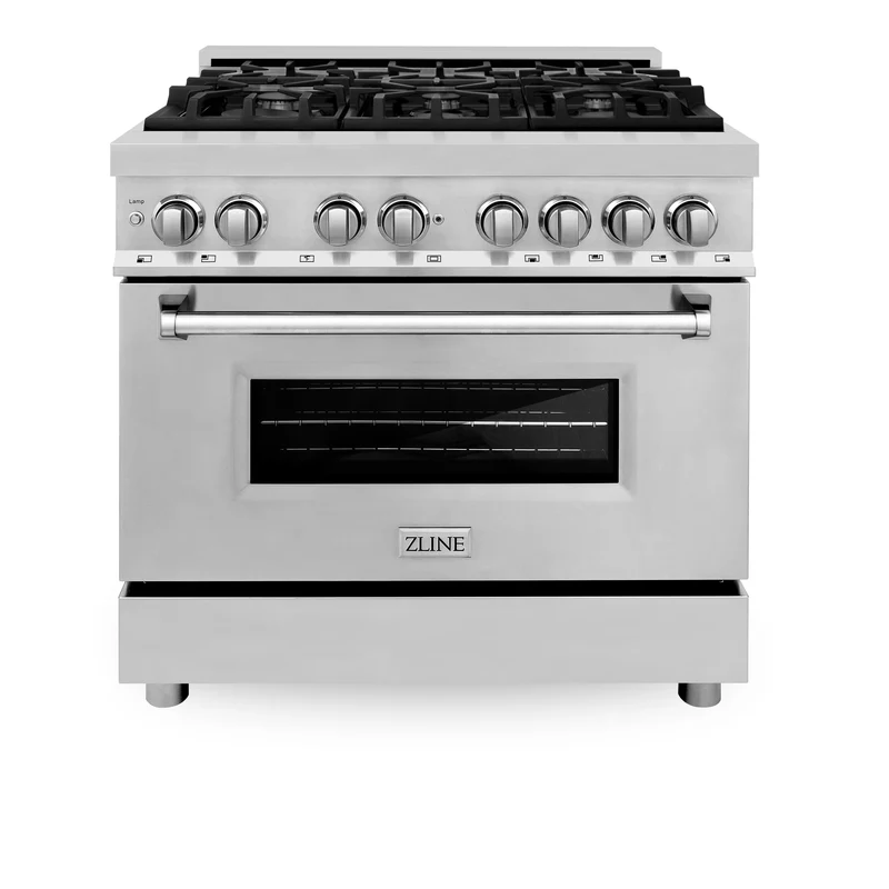 ZLINE RA36 36-Inch 4.6 Cu. Ft. Dual Fuel Range with Gas Stove and Electric Oven - Stainless Steel